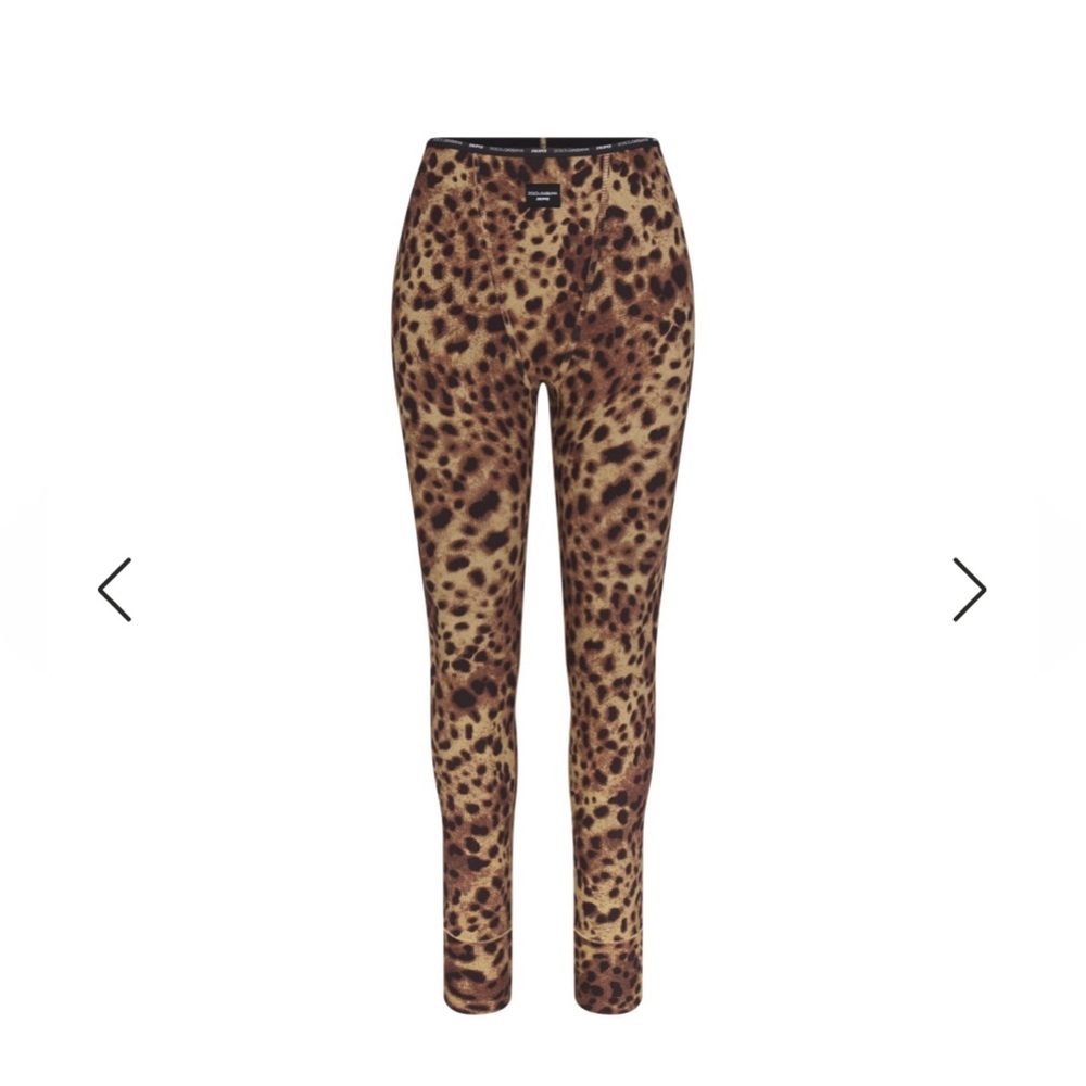 DOLCE&GABBANA X SKIMS COTTON RIB LEGGING | LEOPARD Size Medium NWT